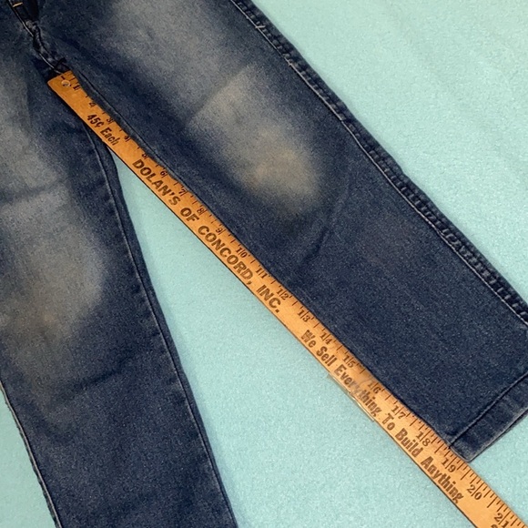 ABB denim blue jeans distressed fade elastic waistband button zipper fly size 10 - Picture 8 of 11